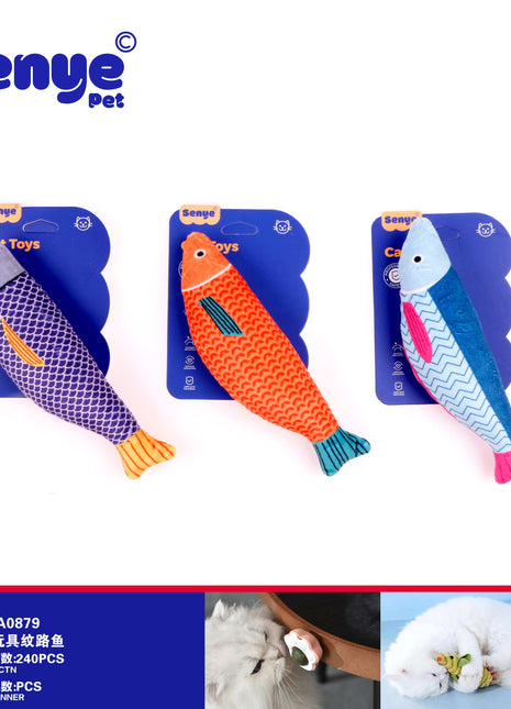 Cat toy striped fish 1