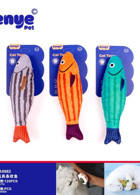 Cat toy striped fish 2