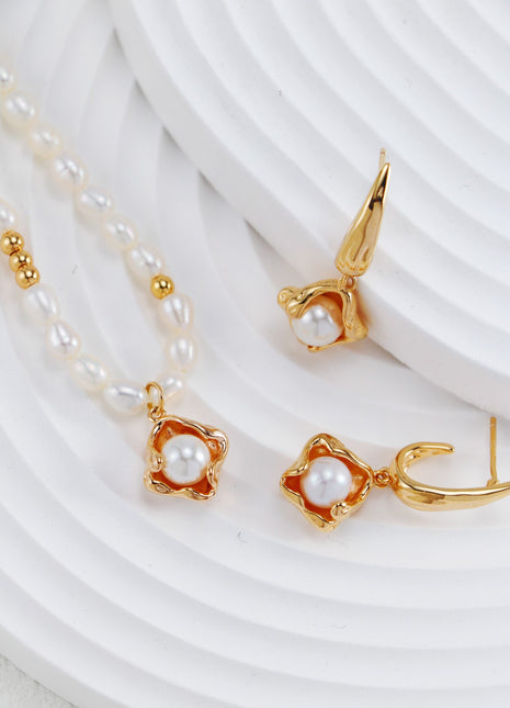 S925 Silver Pearl Jewelry D0448 CE0121-2