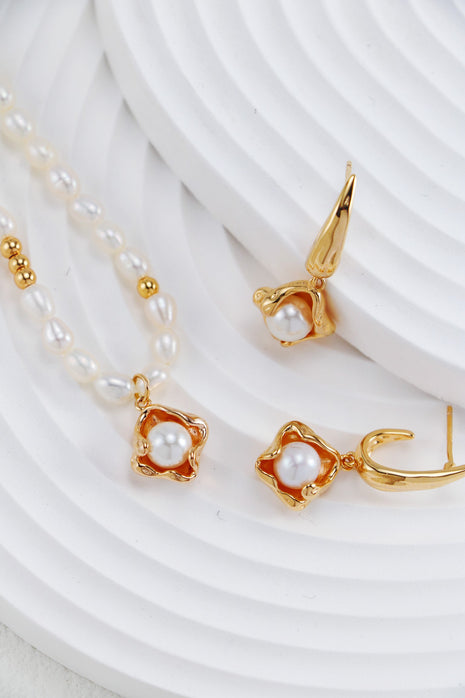 S925 Silver Pearl Jewelry D0448 CE0121-2