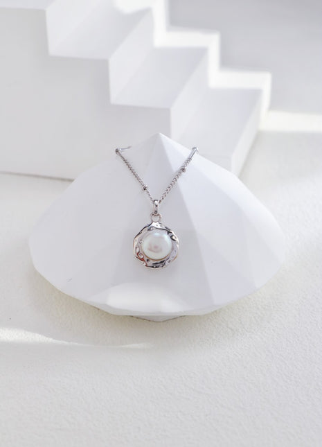 S925 Silver Pearl Ring Necklace D0451/J0329
