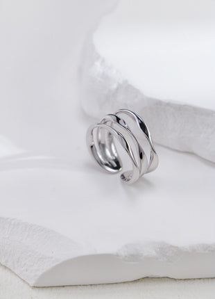 S925 Silver Tri - Ring Ring J0345