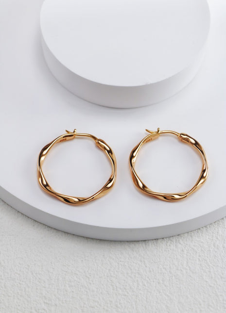 S925 Silver Twisted Hoop Earrings CE0231