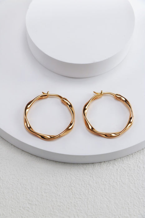 S925 Silver Twisted Hoop Earrings CE0231
