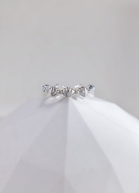 S925 Silver Small Shell Ring J0347