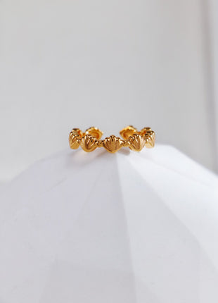 S925 Silver Small Shell Ring J0347