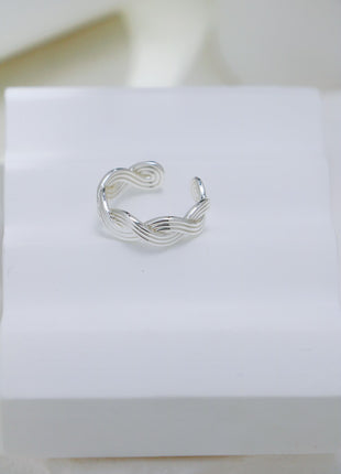 S925 Silver Knitted Ring J0349