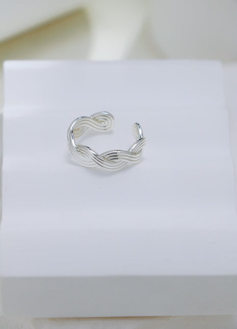 S925 Silver Knitted Ring J0349