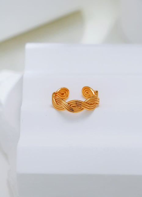 S925 Silver Knitted Ring J0349