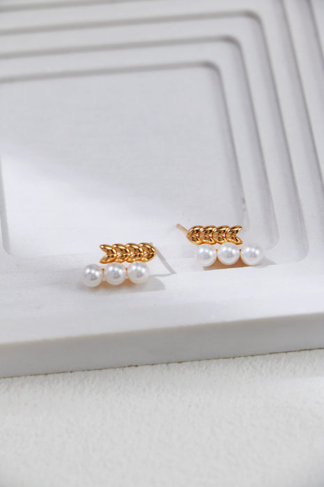 S925 Silver Wheat Ear Bead Earrings CE0248