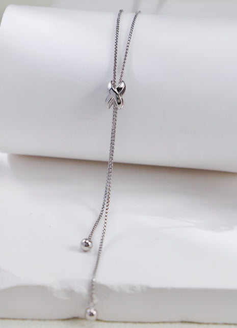 S925 Silver Tassel Necklace D0490