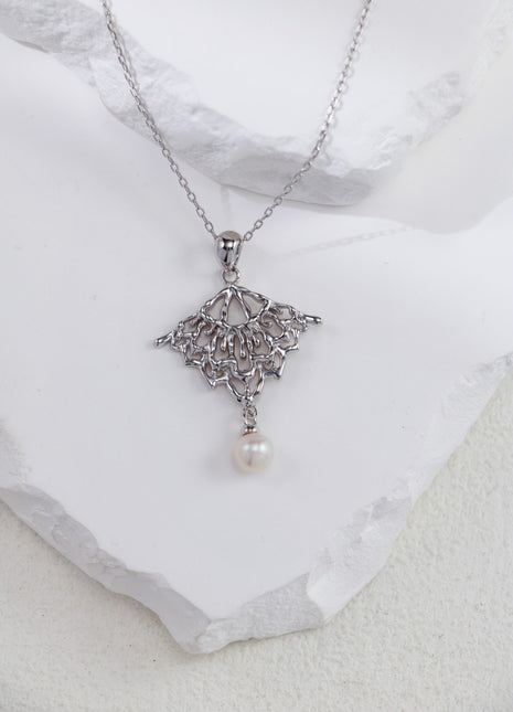 S925 Silver Pearl Necklace D0494