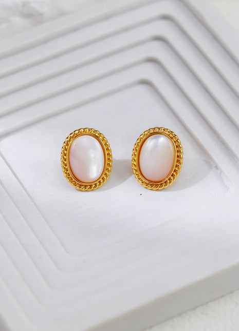 S925 Silver White Shell Studs CE0253