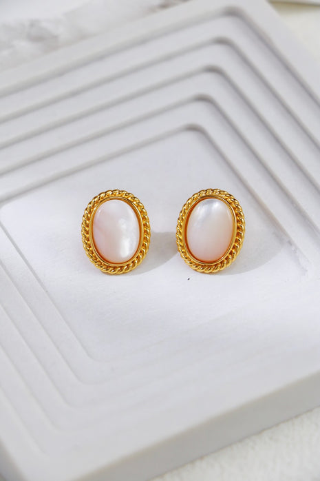S925 Silver White Shell Studs CE0253