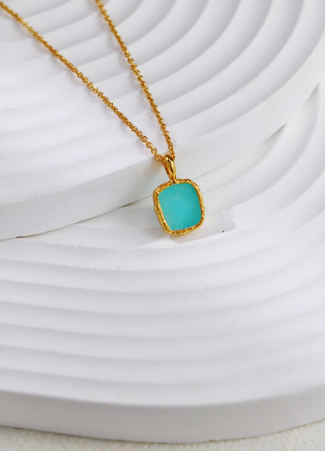 S925 Silver Rhodonite Amazonite Necklace D0411