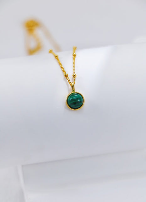 S925 Silver Malachite Lapis Necklace D0506
