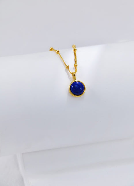 S925 Silver Malachite Lapis Necklace D0506