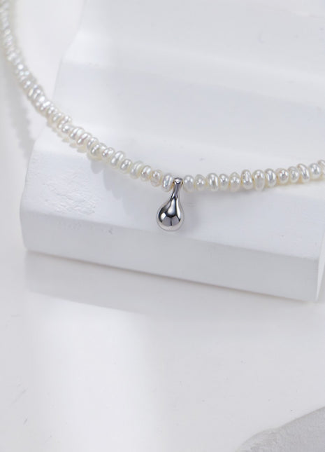 S925 Silver Pearl Necklace D0511
