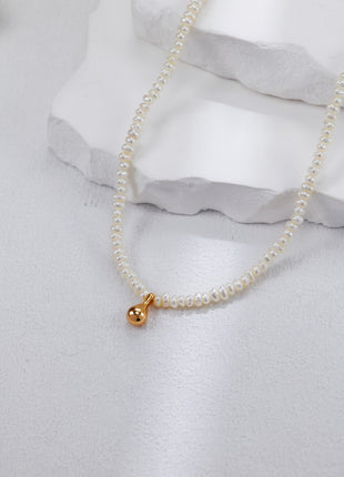 S925 Silver Pearl Necklace D0511