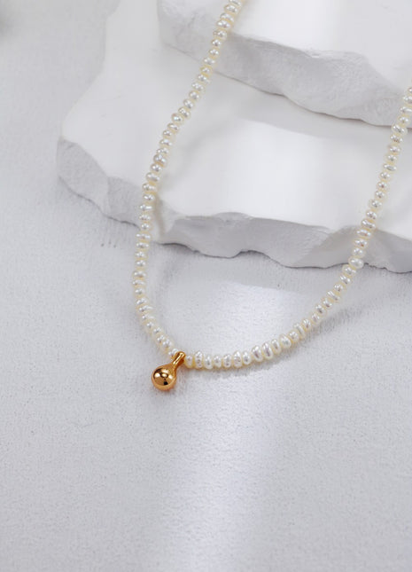 S925 Silver Pearl Necklace D0511