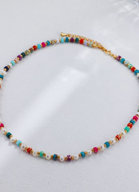 S925 Silver Rainbow Pearl Necklace D0515