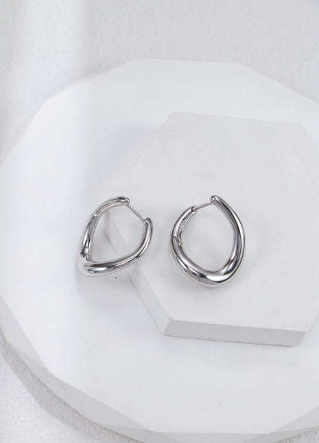 S925 silver twist hoop earrings CE0257