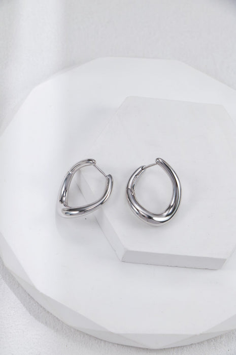 S925 silver twist hoop earrings CE0257