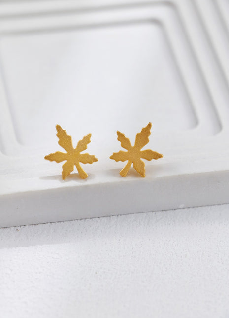 S925 Silver Maple Earrings CE0240