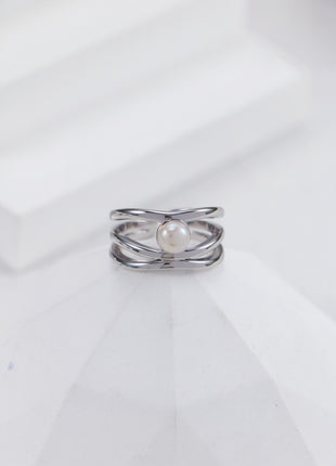 S925 Silver Pearl Ring J0353