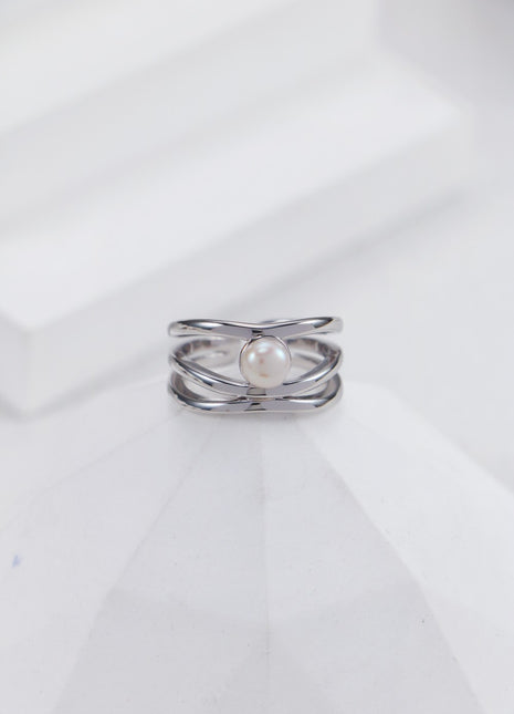 S925 Silver Pearl Ring J0353