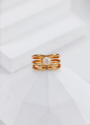 S925 Silver Pearl Ring J0353
