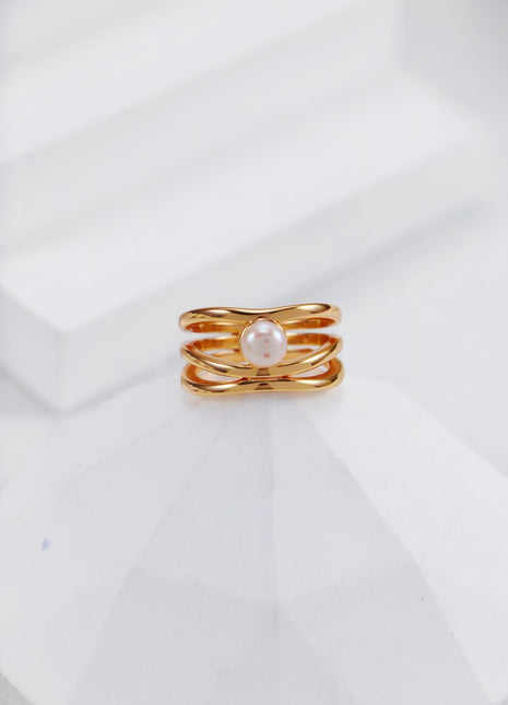 S925 Silver Pearl Ring J0353