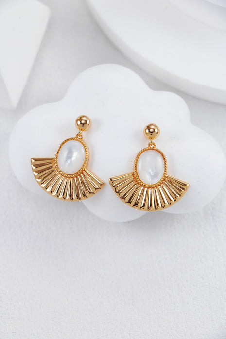 S925 Silver Fan-shaped Pearl Earrings CE0273