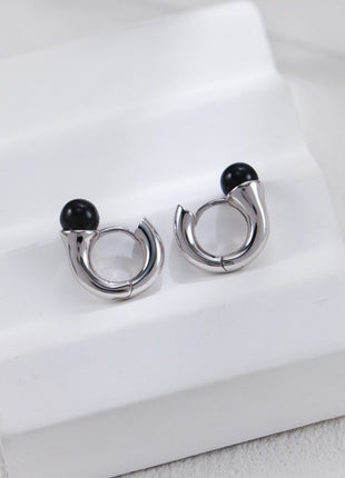 S925 Silver Black Agate Necklace D0520