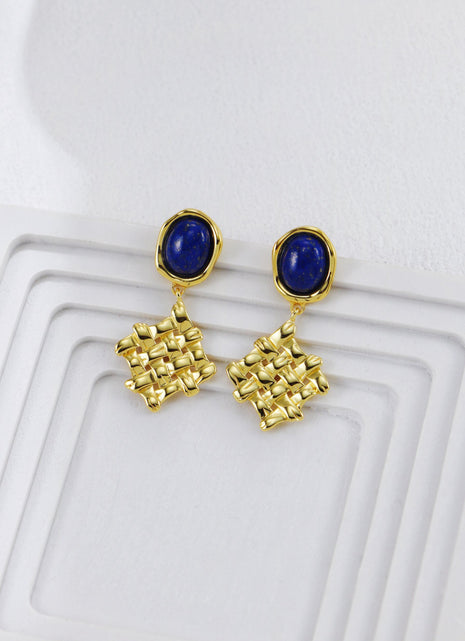 S925 Silver Lapis Earrings CE0277