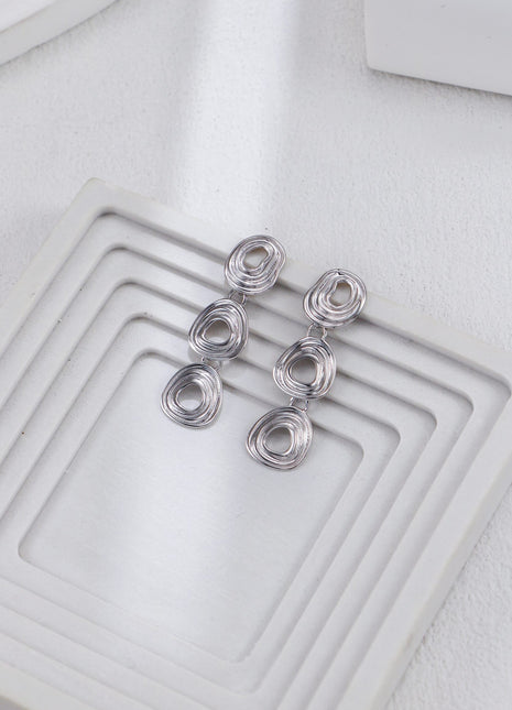 S925 Silver Wave Spiral Earrings CE0291