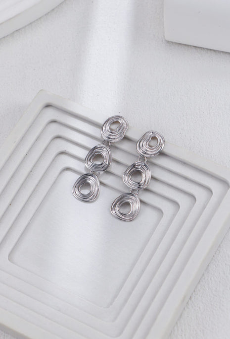 S925 Silver Wave Spiral Earrings CE0291