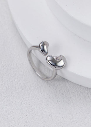 S925 Silver Acacia Bean Zircon Necklace D0539