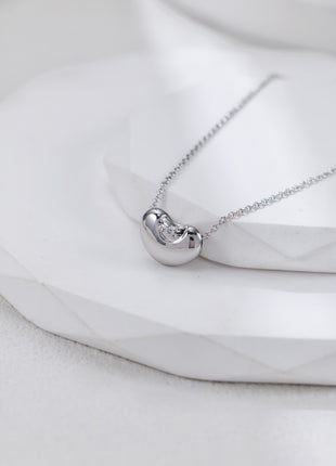 S925 Silver Acacia Bean Zircon Necklace D0539