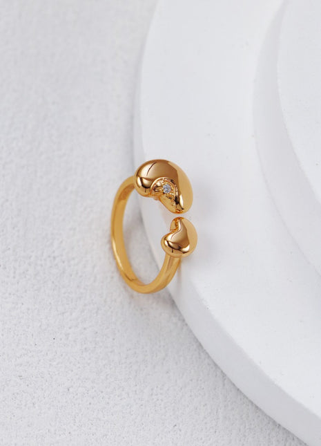 S925 Silver Acacia Ring with Zircon J0366