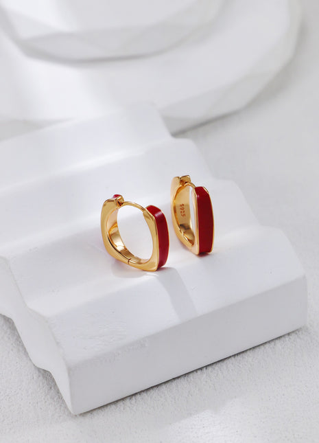S925 Silver Glazed Earrings CE0295