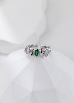 S925 silver zircon ring J0369