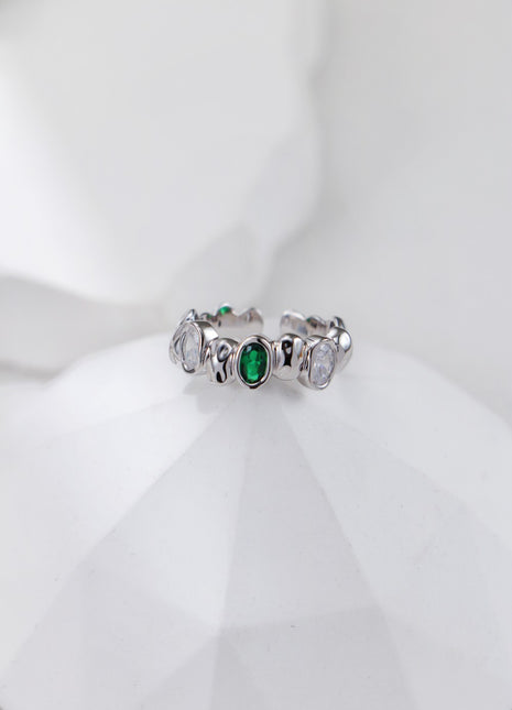 S925 silver zircon ring J0369