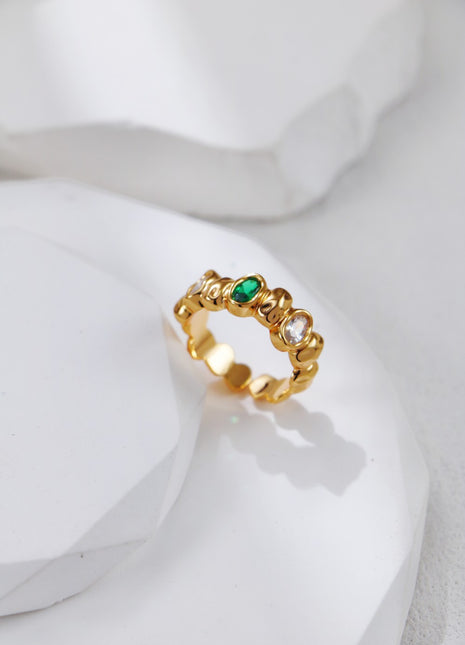 S925 silver zircon ring J0369