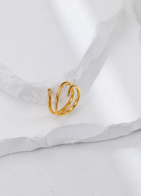 S925 Silver Ring with Zircon J0367