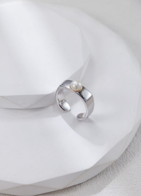 S925 Silver Pearl Ring J0373
