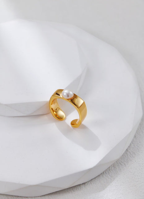 S925 Silver Pearl Ring J0373