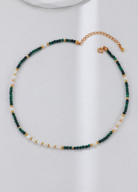 S925 Silver Malachite Pearl Bracelet SL0107