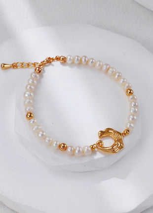S925 Silver Wave Pearl Necklace D0546