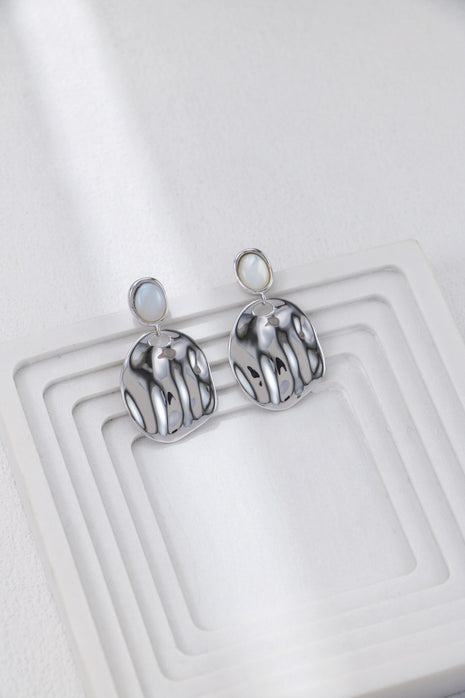 S925 Silver White Shell Earrings CE0306